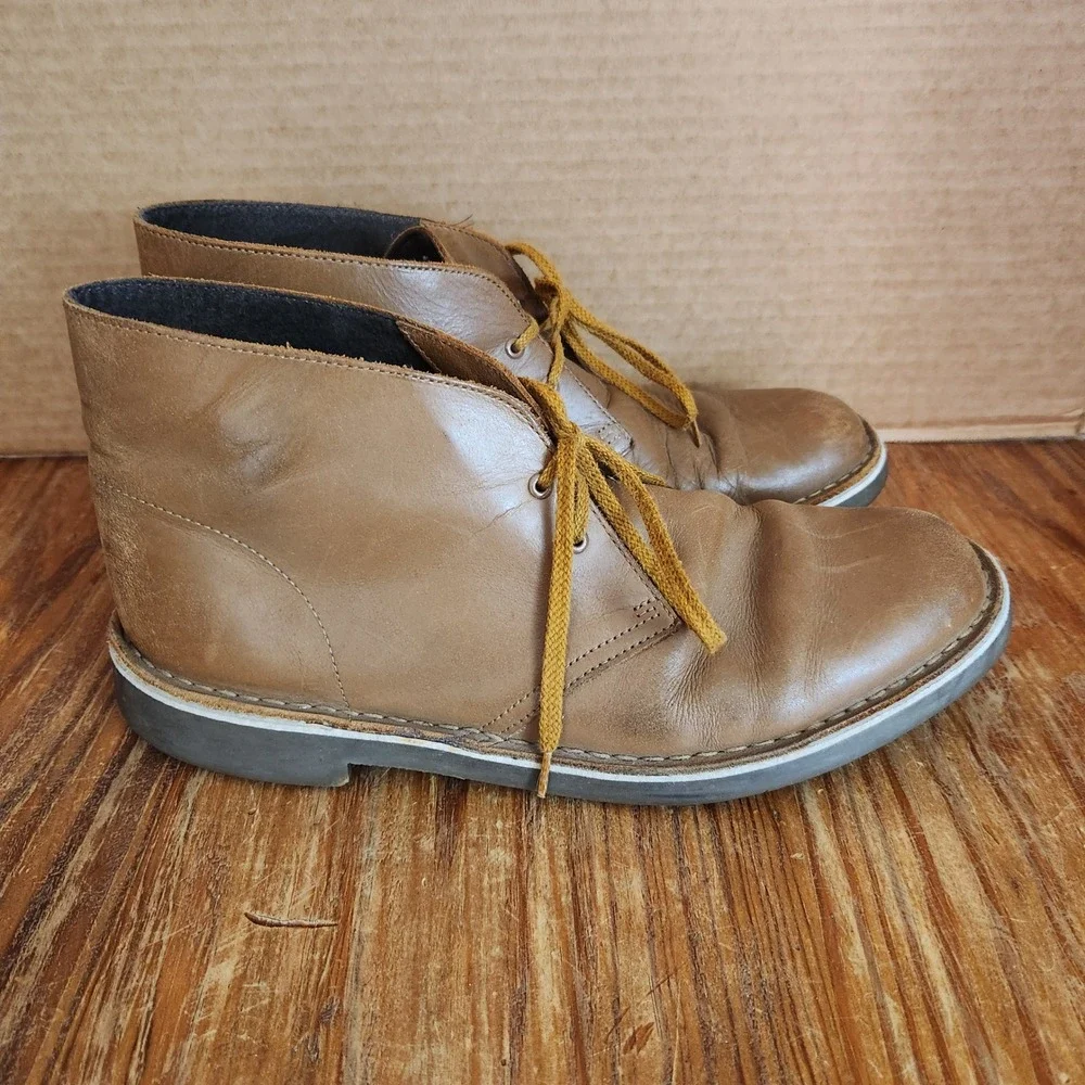 Clarks Bushacre Chukka Boots Leather Size 10.5 Men's Lace Up‎ Ankle 15522
